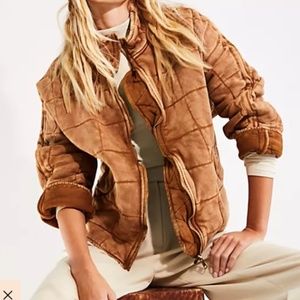 NWT SIZE LARGE Free people Dolman Quilted Knit Jacket